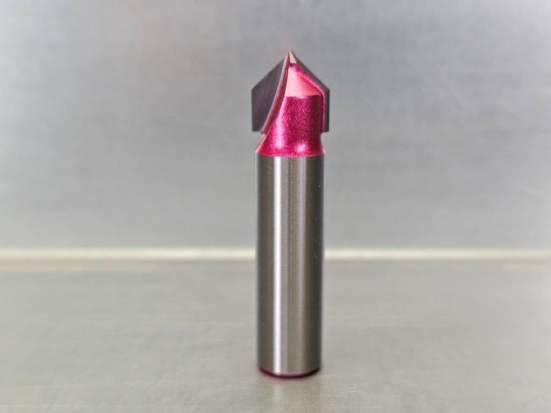 Фреза V-образная пазовая с углом 90º Z=2 D=12.7x12.7x53 S=12 PROCUT 200222P (L1-53 мм, L2-12.7 мм, D1-12.7 мм, D2-12 мм)