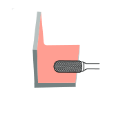 Борфреза сфероцилиндрическая C 18х25 M06 одинарная насечка RODMIX 2318250601