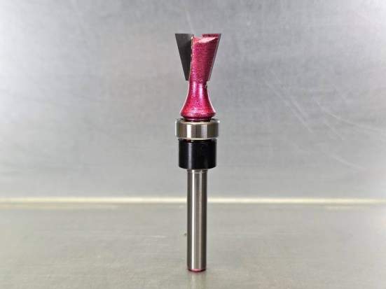 Фреза ласточкин хвост с верхним подшипником 14° Z=2 D=12.7x12.7x62 S=6 PROCUT 217607P (L1-62 мм, L2-12.7 мм, D1-12.7 мм, D2-6 мм)