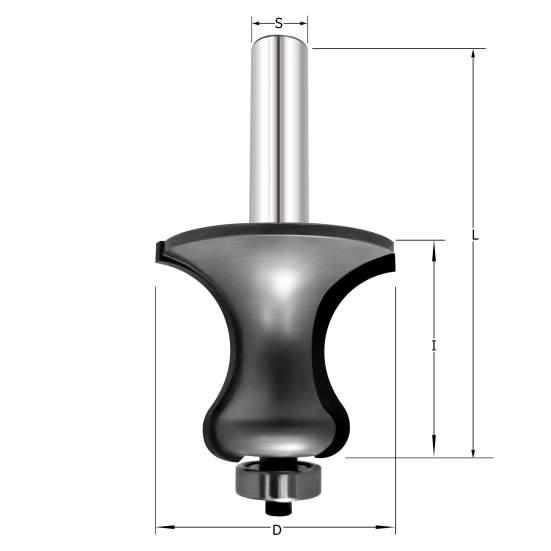 Фреза "Перила A"  D=47.6x38.9x90.6 S=12 PROCUT 747.314738 (L1-90.6 мм, L2-38.9 мм, D1-47.6 мм, D2-12 мм)