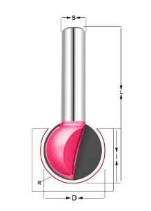 Фреза шар Z=2 R=6.35 D=12.7x11.28x45 S=8 PROCUT 208821P (L1-45 мм, L2-11.28 мм, D1-12.7 мм, D2-8 мм)