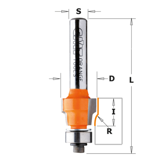 СМТ Фреза обгонная S=8 D=12.7X9.52 R0.4 907.004.11 (L1-52 мм, L2-9.5 мм, D1-12.7 мм, D2-8 мм)