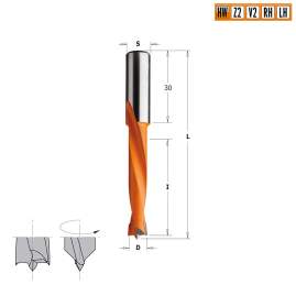 Сверло HW для присадочного станка 8x44x77 Z=2+2 S=10x30 RH CMT 362.080.11