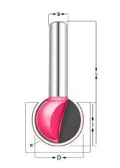 Фреза шар Z=2 R=9.52 D=19.05x17.92x50 S=8 PROCUT 208841P
