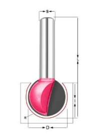 Фреза шар Z=2 R=9.52 D=19.05x17.92x50 S=8 PROCUT 208841P