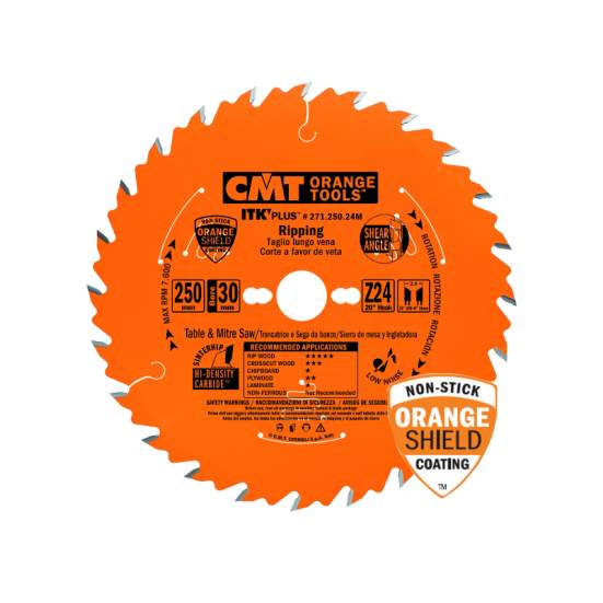 Диск пильный 184x30x1,7/1,1 20° 10° ATB + 8° SHEAR Z=24 CMT 271.184.24M