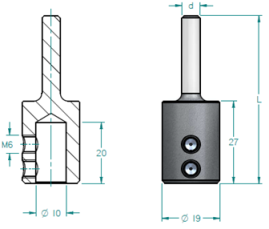 Переходник WPW TA10003 для сверла присадочного на круглый хвостовик 6