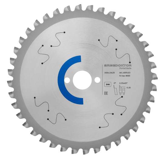 Пила портативная SAGEDOKTOR 160x1.8x1.4x20x40Z D-M5 PortaGrade Steel Pinholes 1609103 Blue Q1080