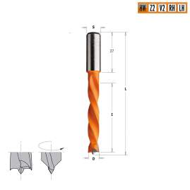 Сверло HW для присадочного станка 10x50x85 Z=2+2 S=10x27 LH CMT 373.100.12