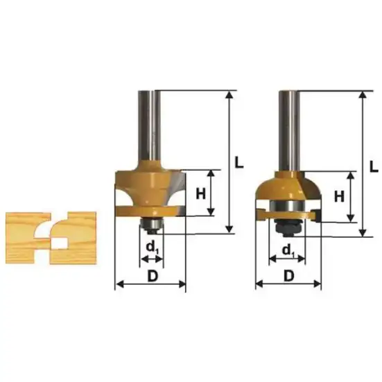 Набор фрез комбинированных рамочных, хвостовик 12 мм, 2 штуки Энкор 46537 (L1-74 мм, L2-23 мм, D1-40.5 мм, D2- мм)