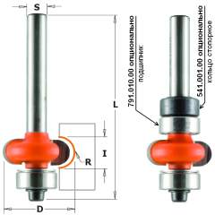 СМТ Фреза для боковых полукруглых пазов (нижн. подш.) Z2 S=6,35 D=19 R=3,2 862.032.11