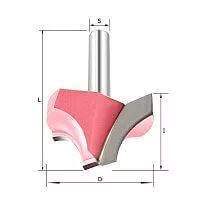 Фреза радиусная (псевдофилёнка) "Ovolo" R=2 Z=2 D=12x8.4x41 S=8 PROCUT 180209-5P (L1-41 мм, L2-8.4 мм, D1-12 мм, D2-8 мм)