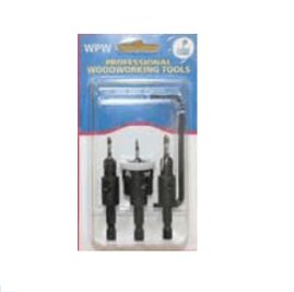 Комплект зенковок WPW AQPS014 конических БЕЗ ЦАРАПИН D9,5 сверла 2,5, 3, 4 мм универсальная спираль хвостовик HEX1/4