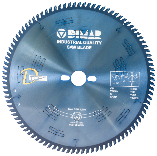 Пила Dimar 95406256 бесшумная по ДСП и МДФ D300x30x3,2 Z96 двойной ресурс
