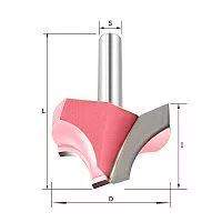 Фреза радиусная (псевдофилёнка) "Ovolo" R=6.35 Z=2 D=25.4x12.7x53 S=12 PROCUT 209245P