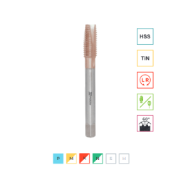 Метчик  маш/руч M2,5X0.45 DIN371 с покрытием TIN сквозной (HSS) RODMIX 1602025045