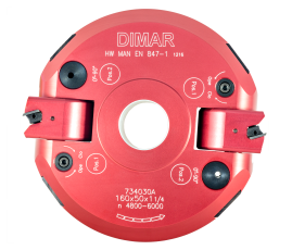 Фреза насадная Dimar 7340301 фаска угловая с плавной регулировкой D160x50 Z2 диапазон -90º to +90º сменные ножи посадка 30