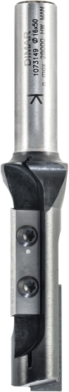 Фреза Dimar 1073149 пазовая кукуруза D16x50 L107 Z1+1 хвостовик 12 (L1-107 мм, L2-50 мм, D1-16 мм, D2-12 мм)