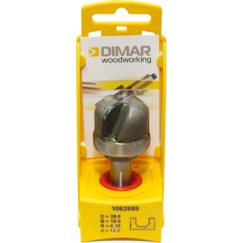 Фреза Dimar 1062699 плоское дно по шаблону D28,6x16 L67 подшипник, хвостовик 12