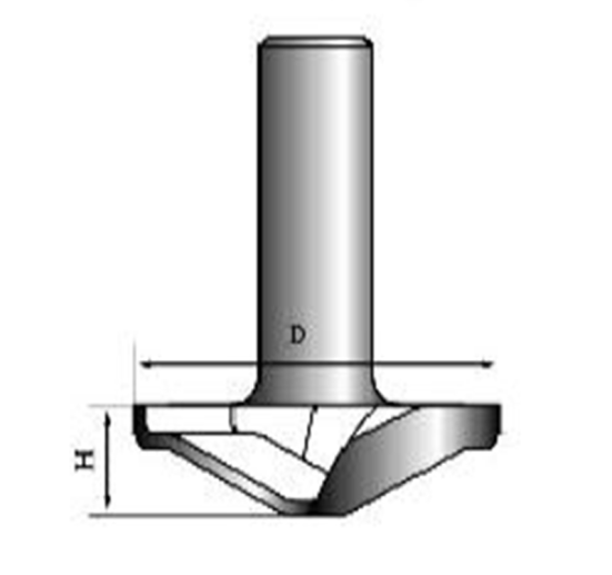Фреза для фасадов DF50-010 D=50x10x50 PROCUT DF50-010 (L1-54 мм, L2-12 мм, D1-50.8 мм, D2-12 мм)