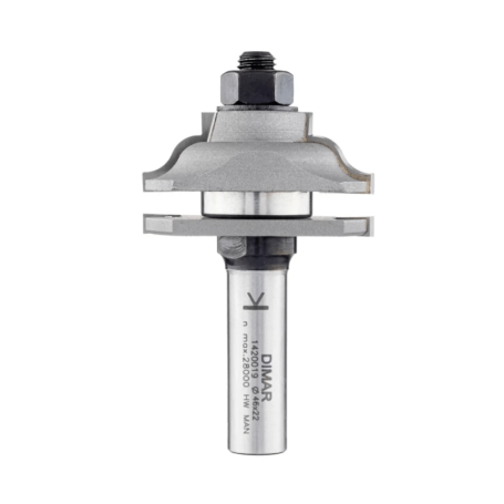 Фреза комплект Dimar 1420019 ФАСАД римский большой D46x22 L76 подшипник, хвостовик 12 (L1-76 мм, L2-22 мм, D1-46 мм, D2-12 мм)