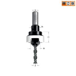 Сверло с зенкером и ограничителем 45°HW Z2  S=10  D=6/16 RH CMT 521.616.11A