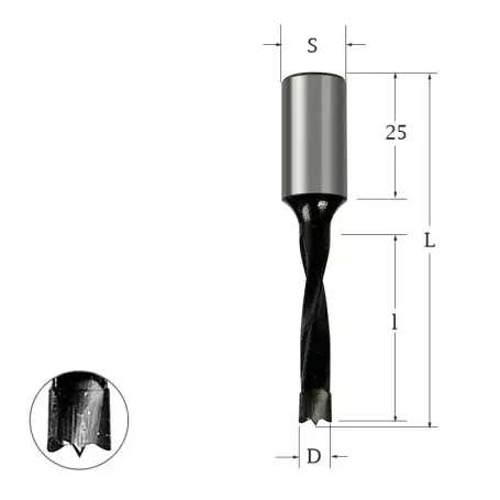 Сверло присадочное глухое для ЛДСП 10х57х10 правое Woodwork 310.100.R