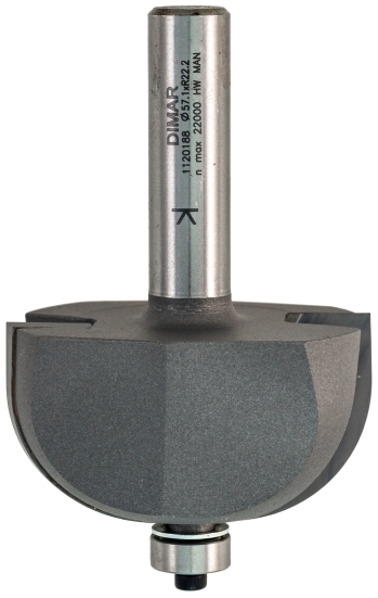 Фреза Dimar 1120189 фаска галтель R22,2 D57,1x31,8 L81 подшипник, хвостовик 12 (L1-81 мм, L2-31.8 мм, D1-57.1 мм, D2-12 мм)