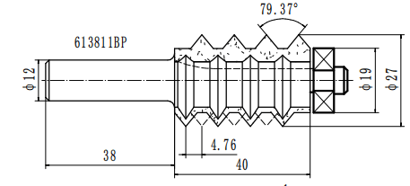 Фреза сращивание V канавки 26.99x40x86 h=3.97 S=8 PROCUT 613811BP (L1-86 мм, L2-40 мм, D1-26.99 мм, D2-8 мм)