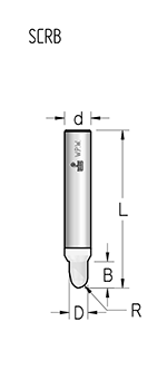 Фреза WPW SCRB323 галтельная R1,6 монолитная для триммера D3,2 B5 Z1 хвостовик 6 (L1-38 мм, L2-5 мм, D1-3.2 мм, D2-6 мм)