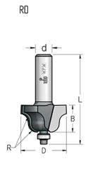 Фреза WPW RD06002 римский профиль R6,3 D35 B19 с подшипником хвостовик 12