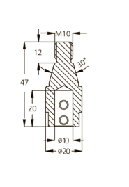Патрон WPW TM10102L присадочный левый для VITAP, BUSSELATO, OMPEX D20 L47