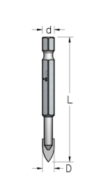 Сверло WP HMZ0804 для стекла и керамики D8 L81 хвостовик HEX1/4