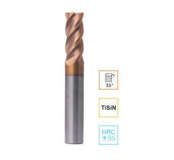 Концевая фреза с пл.торцом черновая 4 зуба, HRC 55, TiSiN, 6х12х6х70 RODMIX 54060120702 (L1-70 мм, L2-12 мм, D1-6 мм, D2-6 мм)