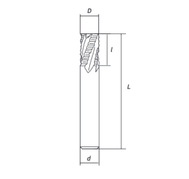 Концевая фреза с пл.торцом черновая 4 зуба, HRC 55, TiSiN, 6х12х6х70 RODMIX 54060120702