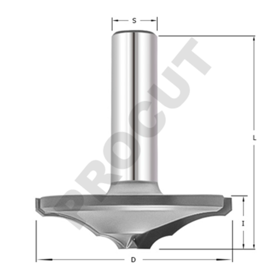 Фреза для фасадов DF50-012 D=50x12x50 S=12PROCUT DF50-012 (L1-56 мм, L2-14 мм, D1-50 мм, D2-12 мм)