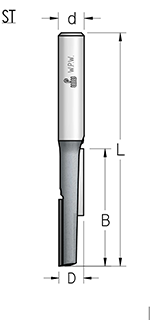 Фреза WPW ST91272 пазовая легкий рез D12,7 B57 Z1+1 хвостовик 12 (L1-114 мм, L2-57 мм, D1-12.7 мм, D2-12 мм)