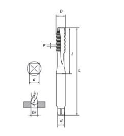 Метчик  маш/руч M5X0.8 DIN371 с покрытием TIN сквозной (HSS) RODMIX 1602050080