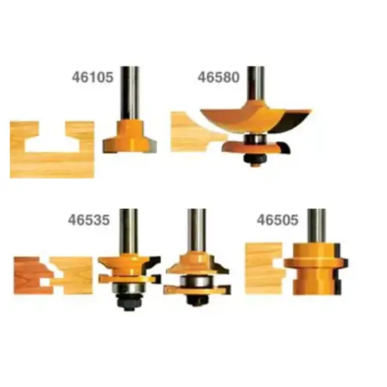 Набор фрез для изготовления филенчатых изделий, хвостовик 12 мм, 5 штук Энкор 46604 (L1- мм, L2- мм, D1- мм, D2- мм)
