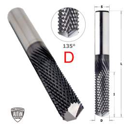 Фреза монолитная для композитных материалов D=12x25x75 RH (с врезным зубом) CMT 151.120.25D