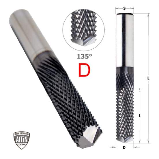 Фреза монолитная для композитных материалов D=12x25x75 RH (с врезным зубом) CMT 151.120.25D (L1-75 мм, L2-25 мм, D1-12 мм, D2-12 мм)