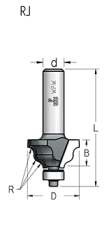 Фреза WPW RJ04005 профиль волна R4 D31,8 B17,5 с подшипником хвостовик 8
