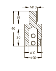 Патрон WPW TM10103R присадочный правый для HOLZMA, AYEN, TORWEGGE D20 L40