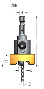 Зенковка оправка WPW ABB4504SC коническая с ограничителем БЕЗ ВМЯТИН D12 сверло 4,5 универсальная спираль S хвостовик HEX1/4
