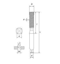 Метчик-раскатник M06х1,0 (HSS-E + TICN-C),ISO, 6H,R RODMIX 1610060100