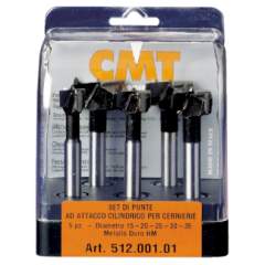 Комплект 5 сверел чашечных (бокс) TCT S=10 D=15-20-25-30-35 L=90 RH CMT 512.001.01