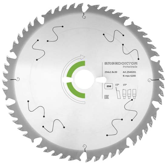 Пила портативная SAGEDOKTOR 254x2.8x1.8x30x50Z CB15 B-07 PortaGrade Сombi Pinholes 2540201 Green W2358