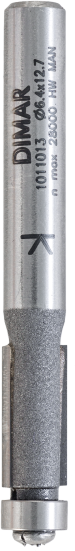 Фреза Dimar 1011003 обгонная D6,35x25,4 L65 Z2 хвостовик 6 (L1-65 мм, L2-25.4 мм, D1-6.35 мм, D2-6 мм)