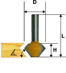 Фреза кромочная конусная Ф38,1Х22,2 мм 45°, хвостовик 12 мм Энкор 46371