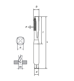 Метчик  маш/руч M10X1.0 DIN371 с покрытием TIN сквозной (HSS) RODMIX 1602100100